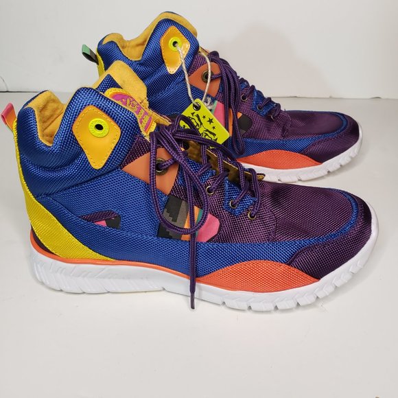 Tigerbear Republik Multicoloured Retro High Top Trainers Size 10 - Picture 3 of 7